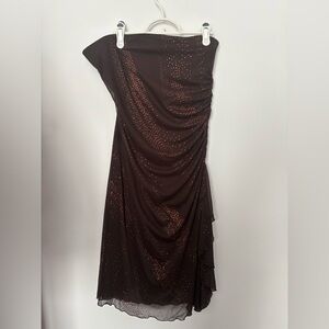 Jessica brown dress with glitter spots